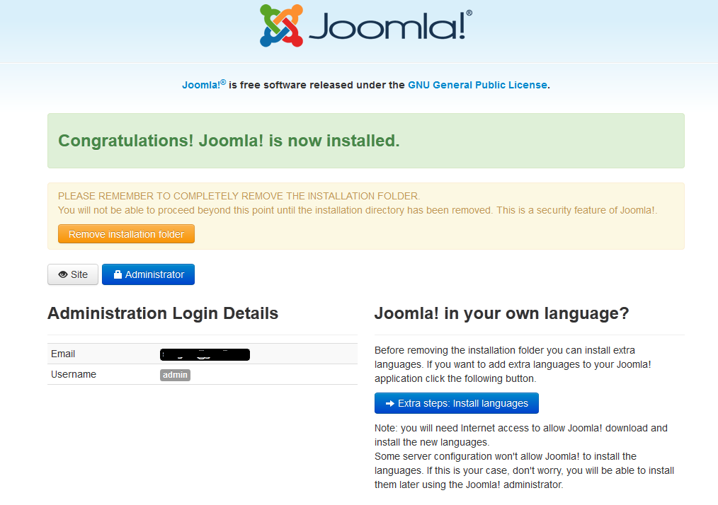 Instalace redakčního systému Joomla 3.1.0 