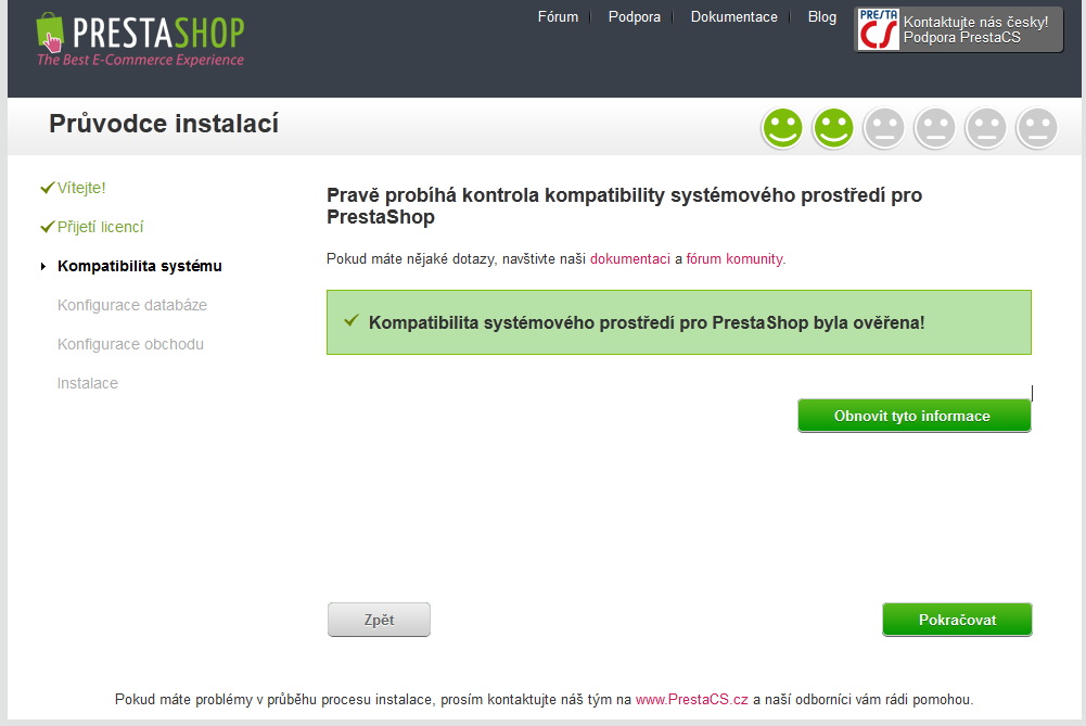 Instalace internetového obchodu PrestaShop - Systémová kompatibilita, vyřešeno
