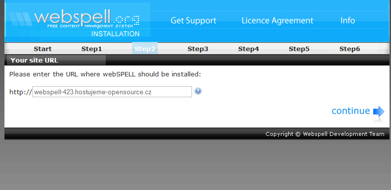 Instalace redakčního systému webSPELL - určení místa instalace
