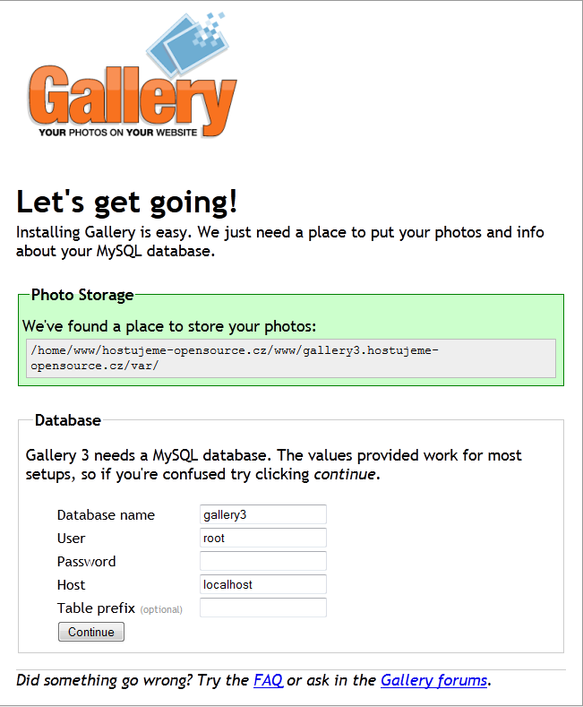 Instalace Gallery 3.0.7, úvod