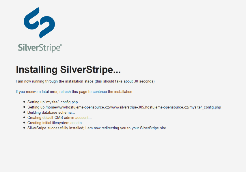Instalace redakčního systému Silver Stripe
