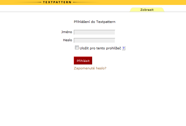 Instalace redakčního systému Textpattern - přihlášení do administrace